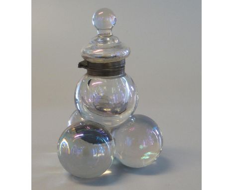 Unusual globular glass inkwell.(B.P. 21% + VAT) 