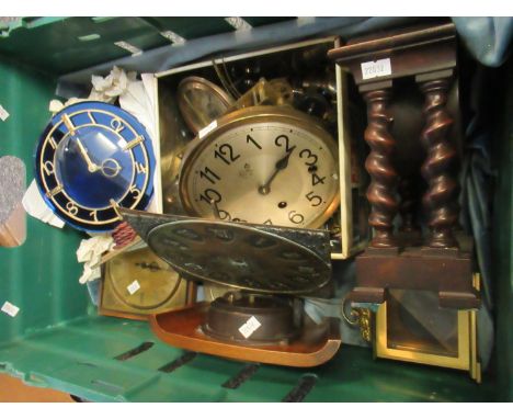 Box containing various clocks and clock parts including Seg Smith clock, etc.(B.P. 21% + VAT) 