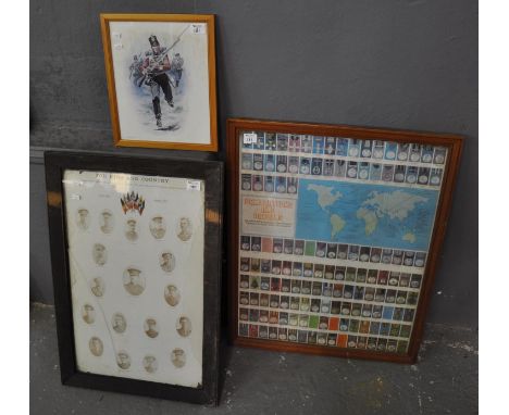 Framed WWI commemorative poster 'For King and Country' Llanelli officers of the Welsh field company Royal Engineers and the F