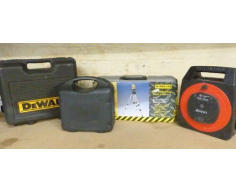Selection of power tools to includeDeWalt power drill with two rechargable batteries, selection of drill bits in case, Self A