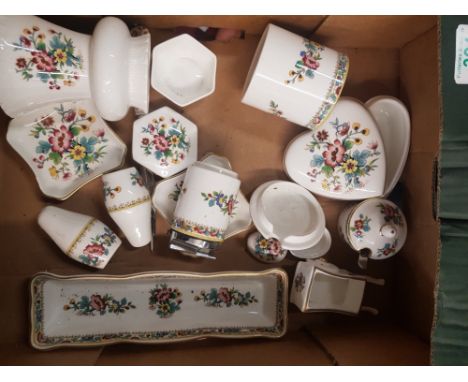 A Collection of Coalport Ming Rose items to include Vases, Trays, Table Lighter, Lidded Pot etc. (Small Tray)