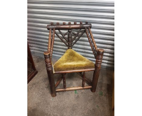 A 19th Century Oak Bobbin Turned Turners Chair. 