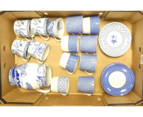 Selection of Spode part teasets to include six Vermicelli mugs and ten saucers, three Sunflower saucers, one Geranium mug and