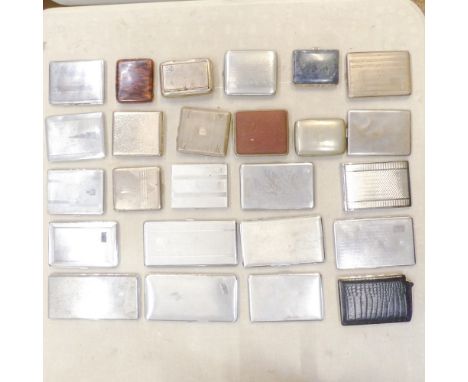 A large collection of early 20th Century silver plated, chrome and EPNS cigarette cases, engine turned, variously sized, some