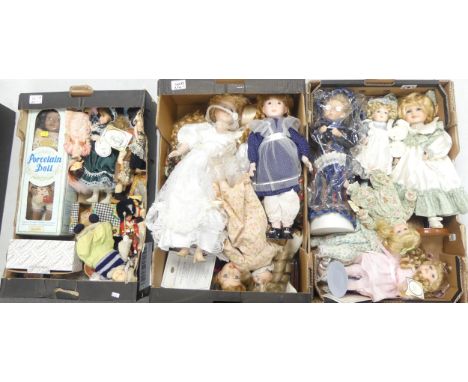 A Collection Of Porcelain Display Dolls Some with Certificates and Stands To Include Dolores, Teresa, Souvenir Doll, Tina, 19