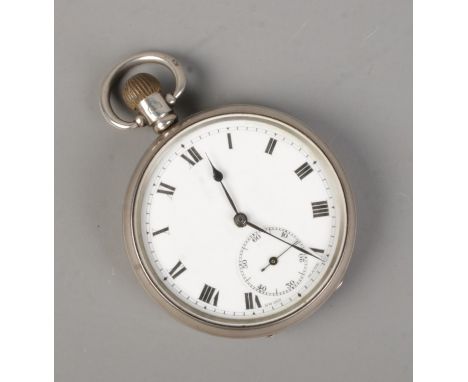 A Victorian silver pocket watch. Assayed Birmingham 1899 by Dennison Watch Case Co.  Running.