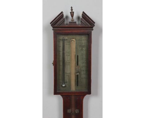 A 19th century D Gatty mahogany stick barometer. Length 100cm.  