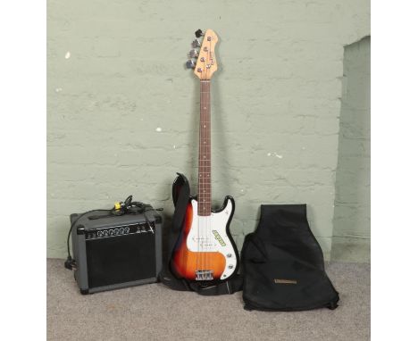A Rockwood by Hohner Electric Guitar, together with Rocket 20B amplifier.  