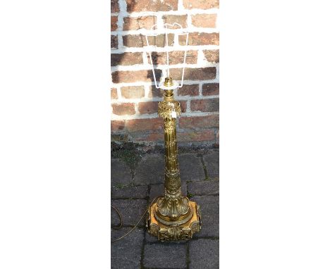 Brass ornate table lamp