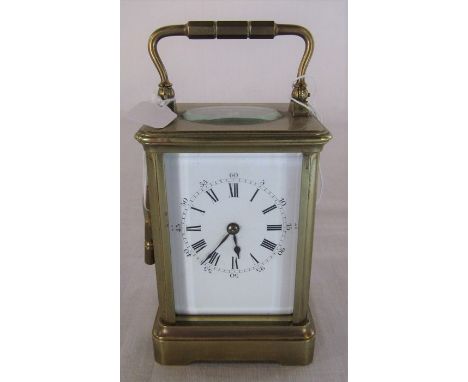 French brass carriage clock H 9.5 cm (excluding the handle) serial number stamped 32005