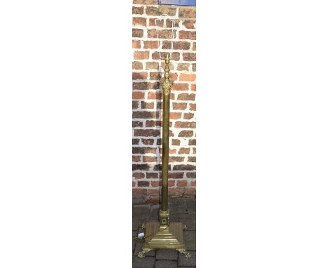Brass Regency style Corinthian column standard lamp