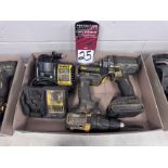 Lot Comprising DEWALT 1/2" Cordless Impact, DEWALT DCD777 Cordless Drill w/ (2) Charger and (2)