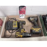 Lot Comprising DEWALT 1/4" Impact, DEWALT DCD791 Cordless Drill, w/ (2) Batteries and Charger