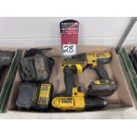 Lot Comprising( (2) DEWALT DCD771 Cordless Drills w/ (3) Batteries and (2) Chargers