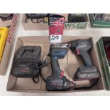 Lot Comprising (2) BOSCH GDX18V-1860C and GDX18B-1800 Cordless Impacts w/ (2) Batteries and (1)