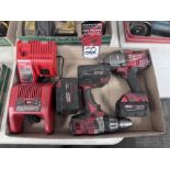 Lot Comprising MILWAUKEE 2767-20 1/2" Cordless Impact and MILWAUKEE 0726-20 Cordless Hammer Drill,