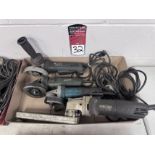 Lot of BOSCH, MASTERFORCE and MAKITA Electric Angle Grinders and HARDIN HD-6200 Filet Weld Polisher
