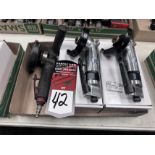 Lot of (2) NEW Pneumatic 4" Angle Grinders and CHIEF 4" Angle Grinder