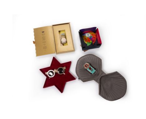 A COLLECTION OF LIMITED EDITION SWATCH WATCHES
Comprising a Swatch Veruschka,  Soupe de Poisson POP watch, Swatch Putti Pop S