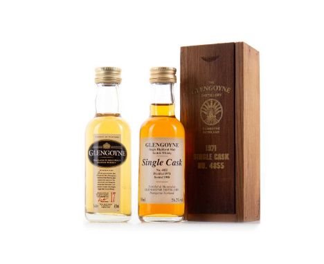 GLENGOYNE 1971 SINGLE CASK #4855 MINIATURE AND 17 YEAR OLD MINIATURE HIGHLAND SINGLE MALT   Glengoyne 1971 Single CaskDistill