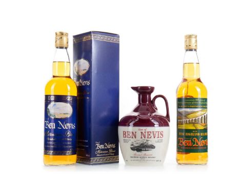 DEW OF BEN NEVIS CERAMIC DECANTER, MILLENNIUM BLEND AND WEST HIGHLAND RAILWAY EDITION BLENDED WHISKY  All 40% ABV / 70cl  Qty