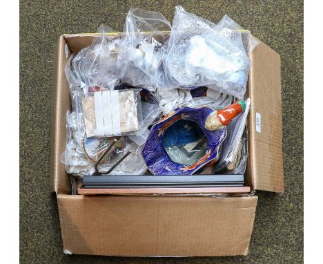 A collection of assorted items, including; ironstone jugs, other ceramic items, a mother-of-pearl card case and other items (