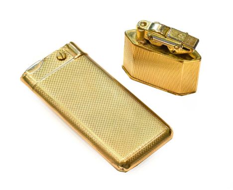 A 9 carat gold cigarette lighter; and another