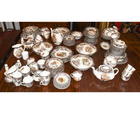 A Palissy ware game series dinner and tea wares; together with matched Spode 'Game Series' teacups and saucers