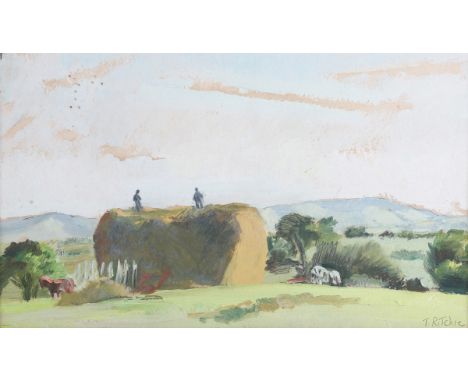 Trekkie Ritchie Parsons [Marjorie Tulip Ritchie] - 'Haystack, Evening', oil on paper, signed recto, titled and dated 1939 ver