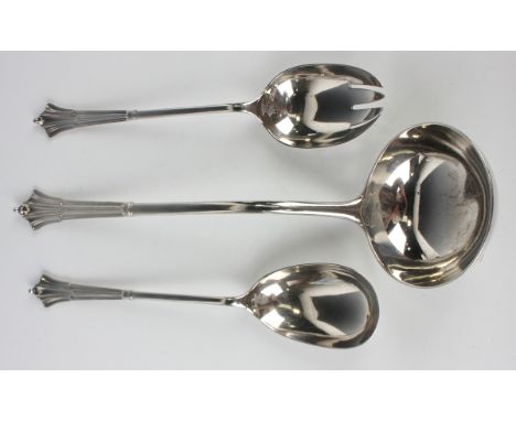 A pair of late Victorian silver Albany pattern salad servers, Sheffield 1897 by Harrison Brothers &amp; Howson, weight 231.8g