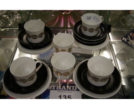 A set of six Queen Anne trio's with additional saucers