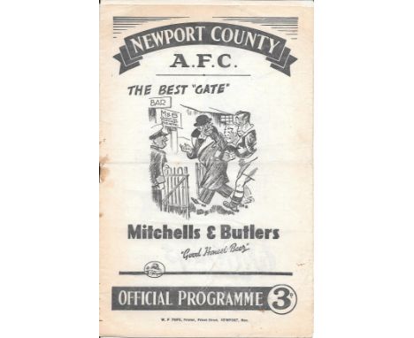 1950-51 NEWPORT COUNTY V NORWICH CITY FA CUP 4TH ROUND
Fold and staple rusted away
