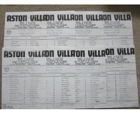 1972-73 ASTON VILLA RESERVE &amp; YOUTH CUP PROGRAMMES X 18
All single sheets
Most have minor faults - folds, team changes, s