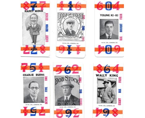 HORSE RACING / GREYHOUNDS - VINTAGE BETTING TICKETS X 10
Circa 1930's / 40's
Includes Wally King who was also the manager of 