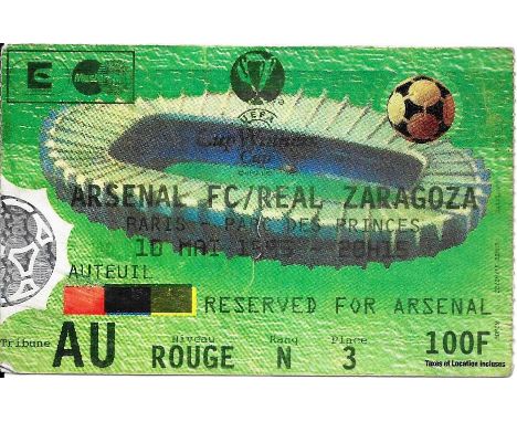 1995 ECWC FINAL TICKET - ARSENAL V REAL ZARAGOZA
Couple of small folds