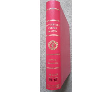 MANCHESTER UNITED 1956-57 HOME PROGRAMMES X 22 IN BINDER
21 League &amp; 1 FA Cup
Many but not all have had tokens removed, m