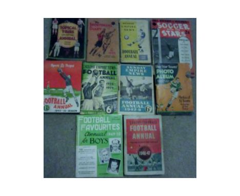 COLLECTION OF VINTAGE FOOTBALL BOOKS 1930'S ONWARDS X 19
Some with age related wear