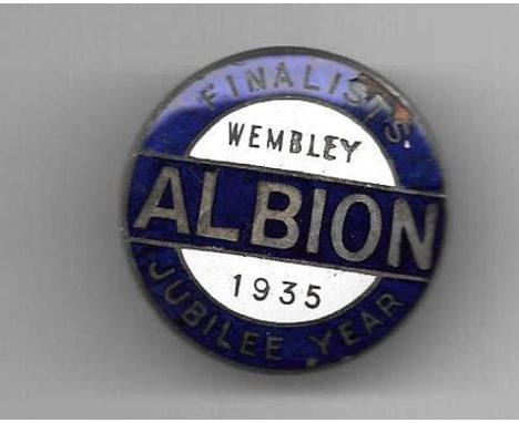 ORIGINAL 1935 WEST BROMWICH ALBION FA CUP FINAL BADGE
Small loss of enamel