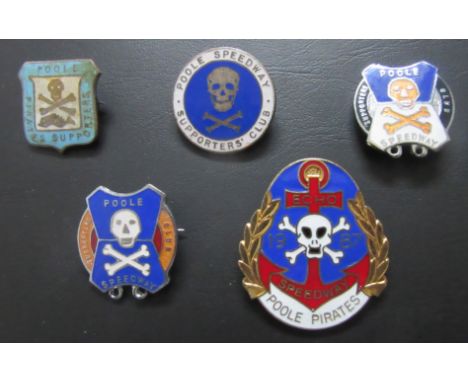 SPEEDWAY - POOLE BADGES X 5