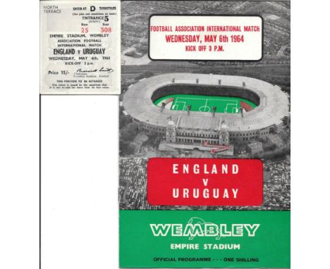 1964 ENGLAND V URUGUAY PROGRAMME &amp; TICKET
Both good