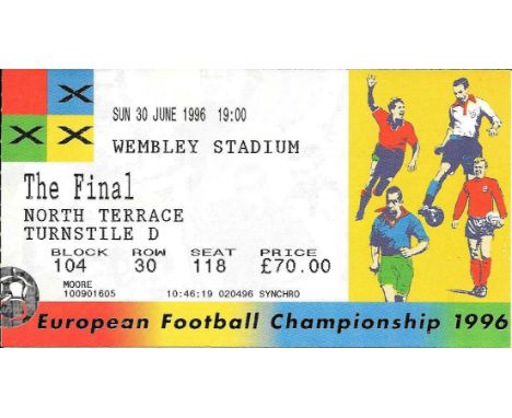 EURO 1996 FINAL CZECH REPUBLIC V GERMANY TICKET
Good condition