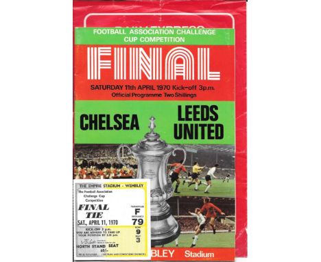 1970 FA CUP FINAL CHELSEA V LEEDS UNITED PROGRAMME, TICKET &amp; SONG SHEET
Programme - very slight fold
Ticket - fold
Song S