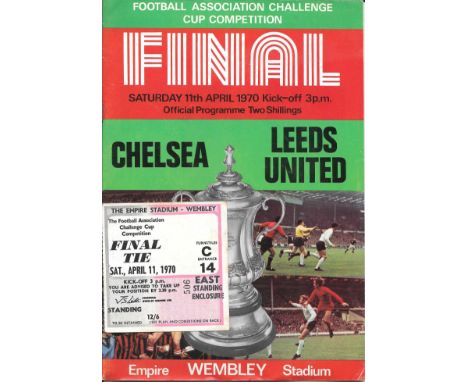 1970 FA CUP FINAL CHELSEA V LEEDS UNITED PROGRAMME &amp; TICKET
Both good with very slight fold on ticket