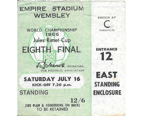 1966 WORLD CUP ENGLAND V MEXICO TICKET&nbsp;
Tape repair on back