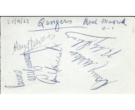 G.RANGERS AUTOGRAPHS 1963
Album page removed from vintage autograph book with the autographs of the Rangers players who were 