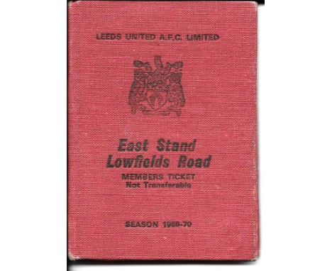 1969-70 LEEDS UNITED SEASON TICKET BOOK
Still includes many tickets