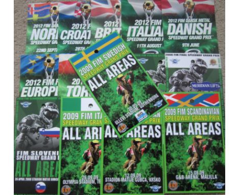 SPEEDWAY - COLLECTION OF GRAND PRIX &amp; WORLD CUP OFFICIAL PASSES X 15
All different and in good condition