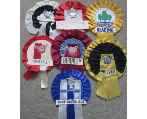 COLLECTION OF VINTAGE FOOTBALL ROSETTES&nbsp; X 7