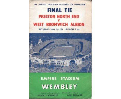 1954 FA CUP FINAL PRESTON NORTH END V WEST BROMWICH ALBION
Slight folds and very light rusting of staples