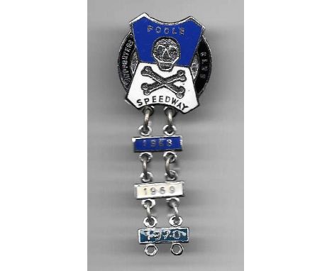 SPEEDWAY - POOLE BADGE WITH BARS
1968, 69 &amp; 70